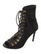 Balmain Suede Lace-Up Boots