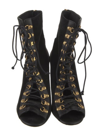 Balmain Suede Lace-Up Boots