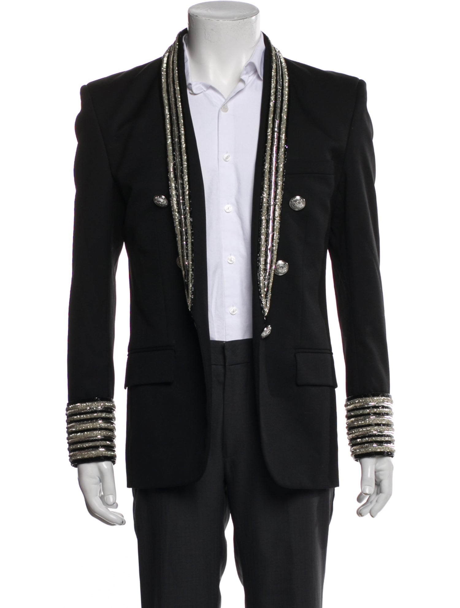 Balmain Wool Striped Blazer