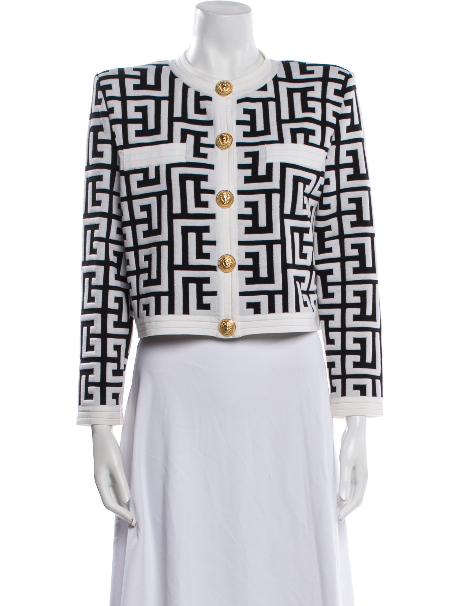 Balmain Wool Printed Evening Jacket