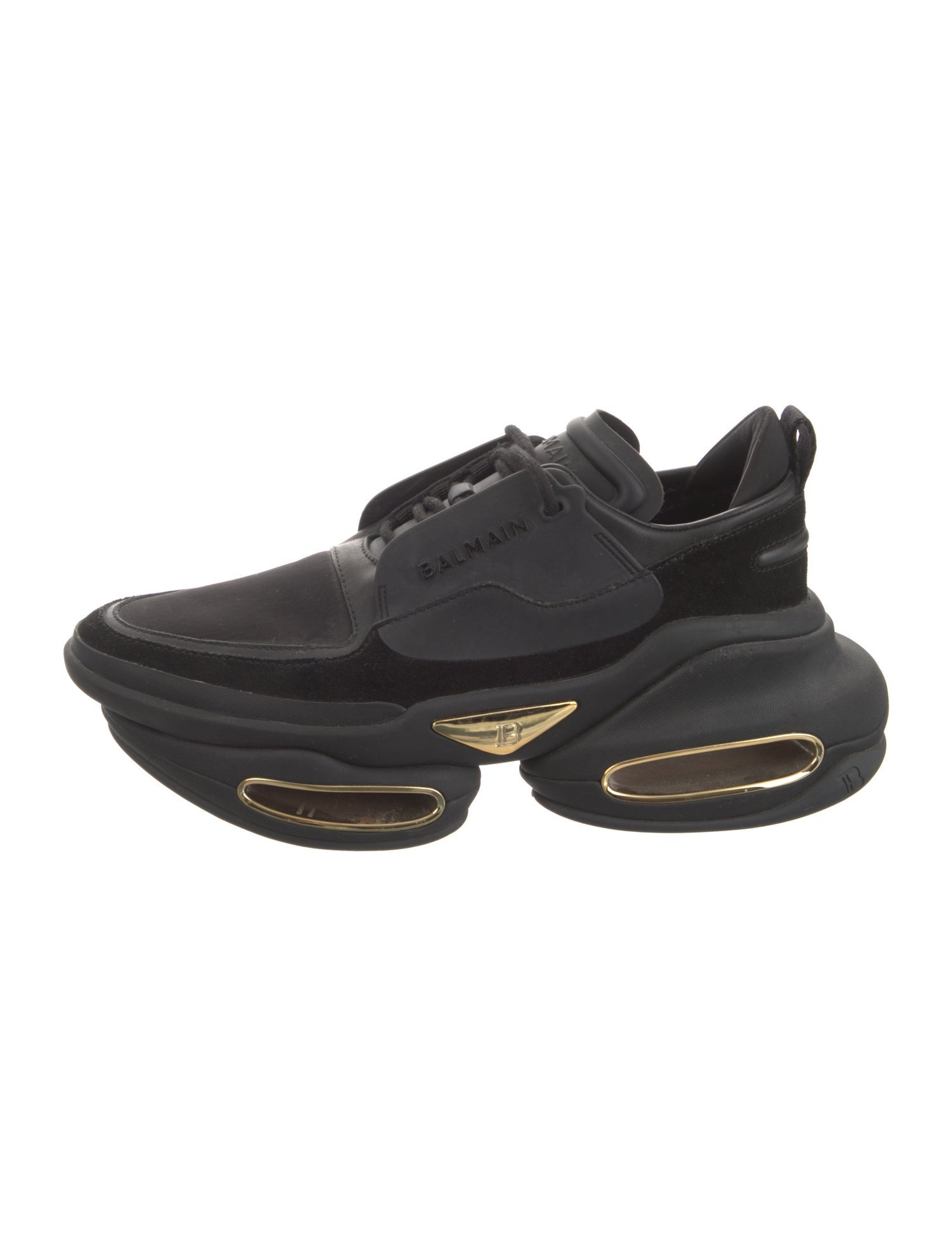 Balmain Leather Athletic Sneakers