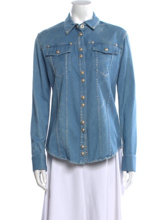 Balmain Long Sleeve Button-Up Top