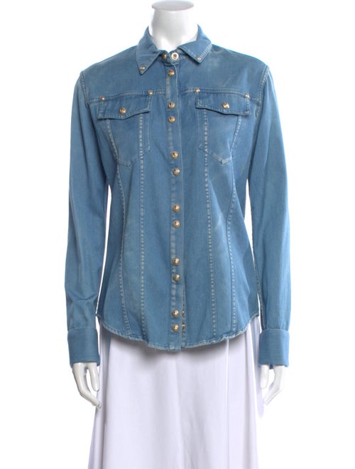 Balmain Long Sleeve Button-Up Top