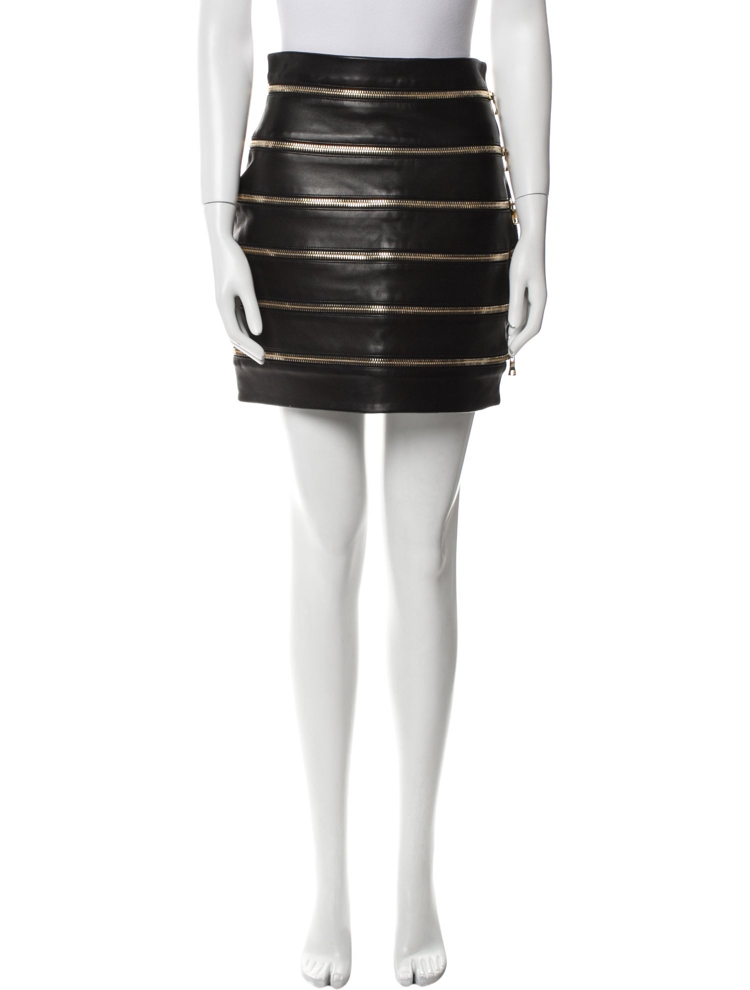 Balmain Leather Mini Skirt