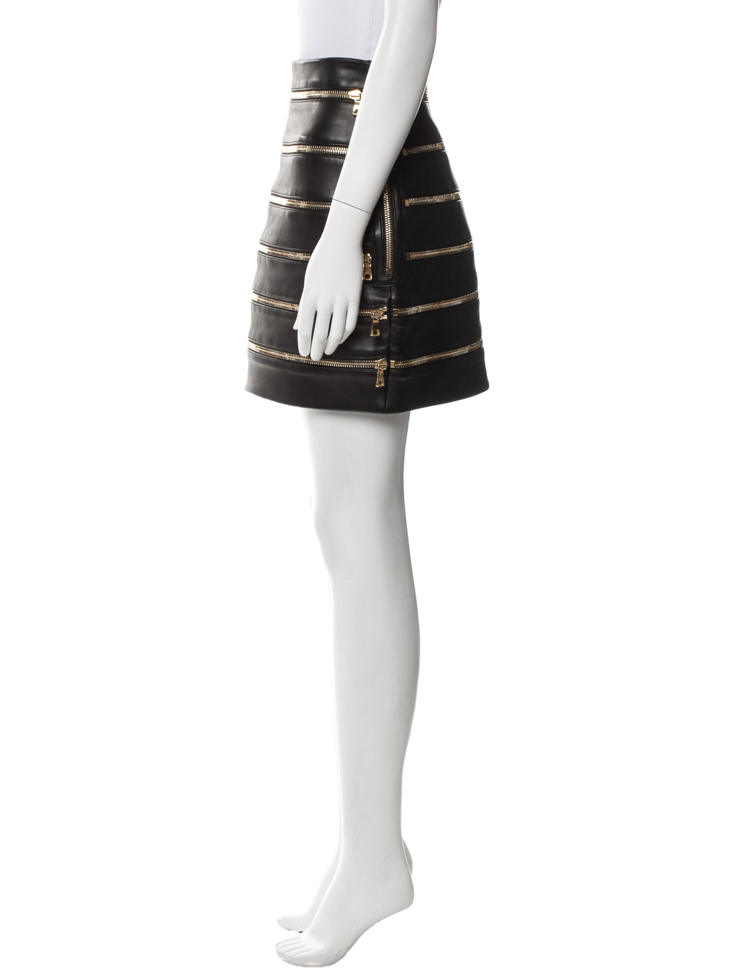 Balmain Leather Mini Skirt