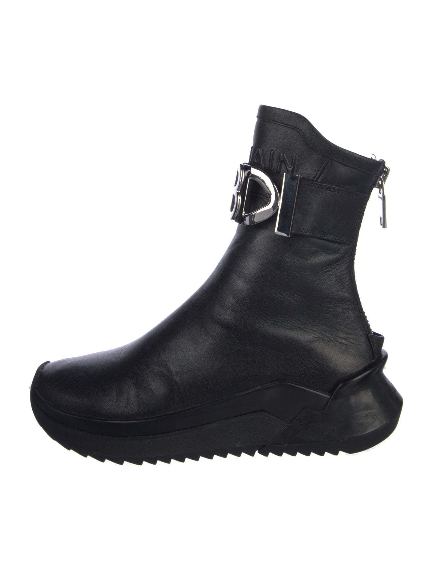 Balmain Leather Lace-Up Boots