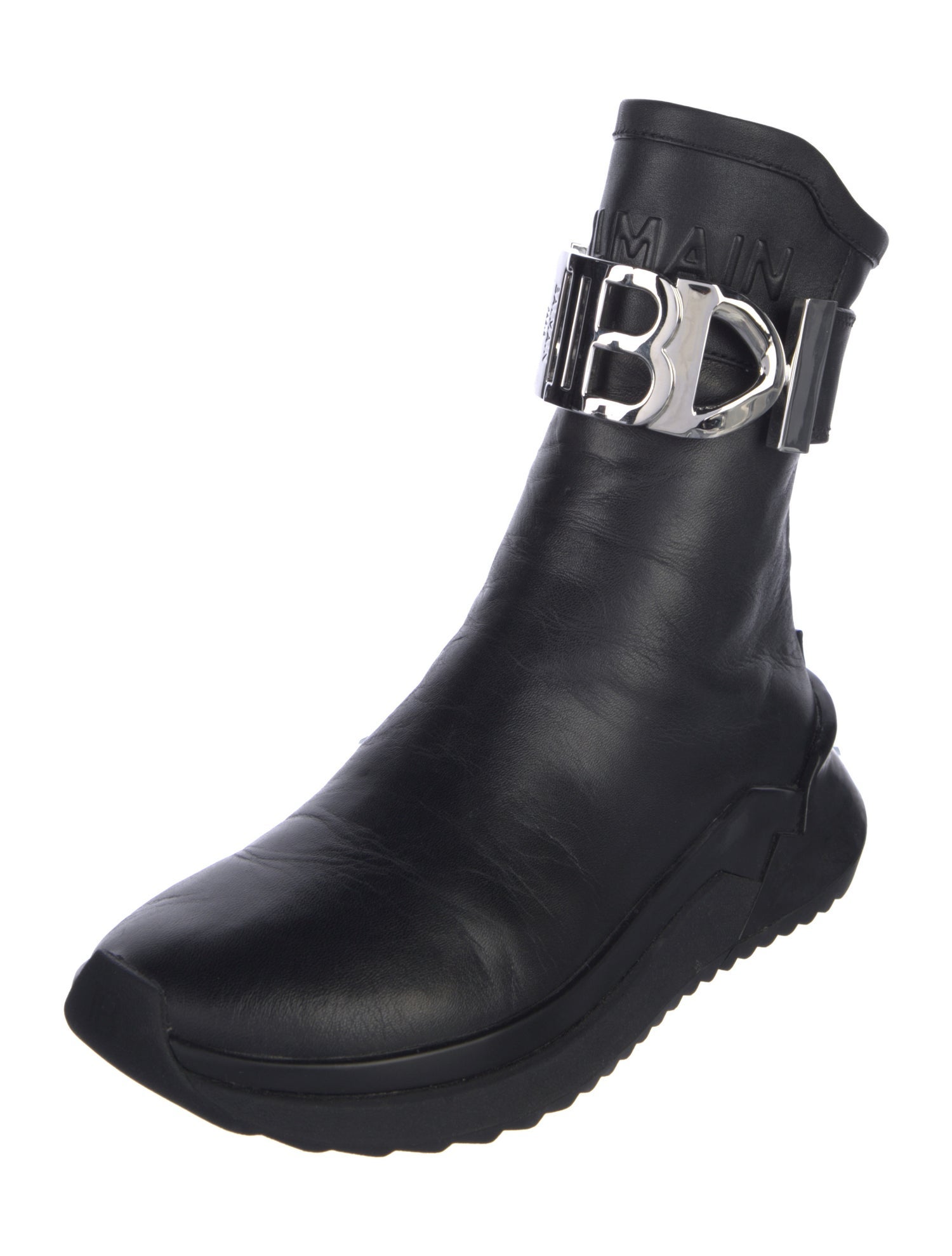 Balmain Leather Lace-Up Boots