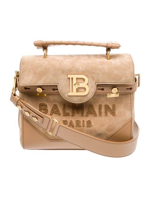 Balmain Suede Top Handle Bag