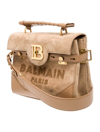 Balmain Suede Top Handle Bag