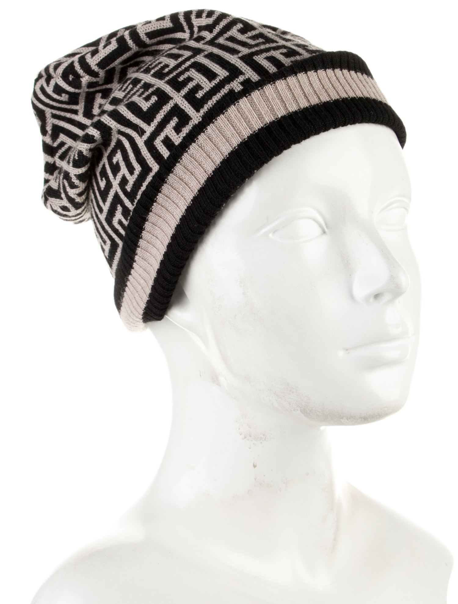 Balmain Merino Monogram Jacquard Beanie