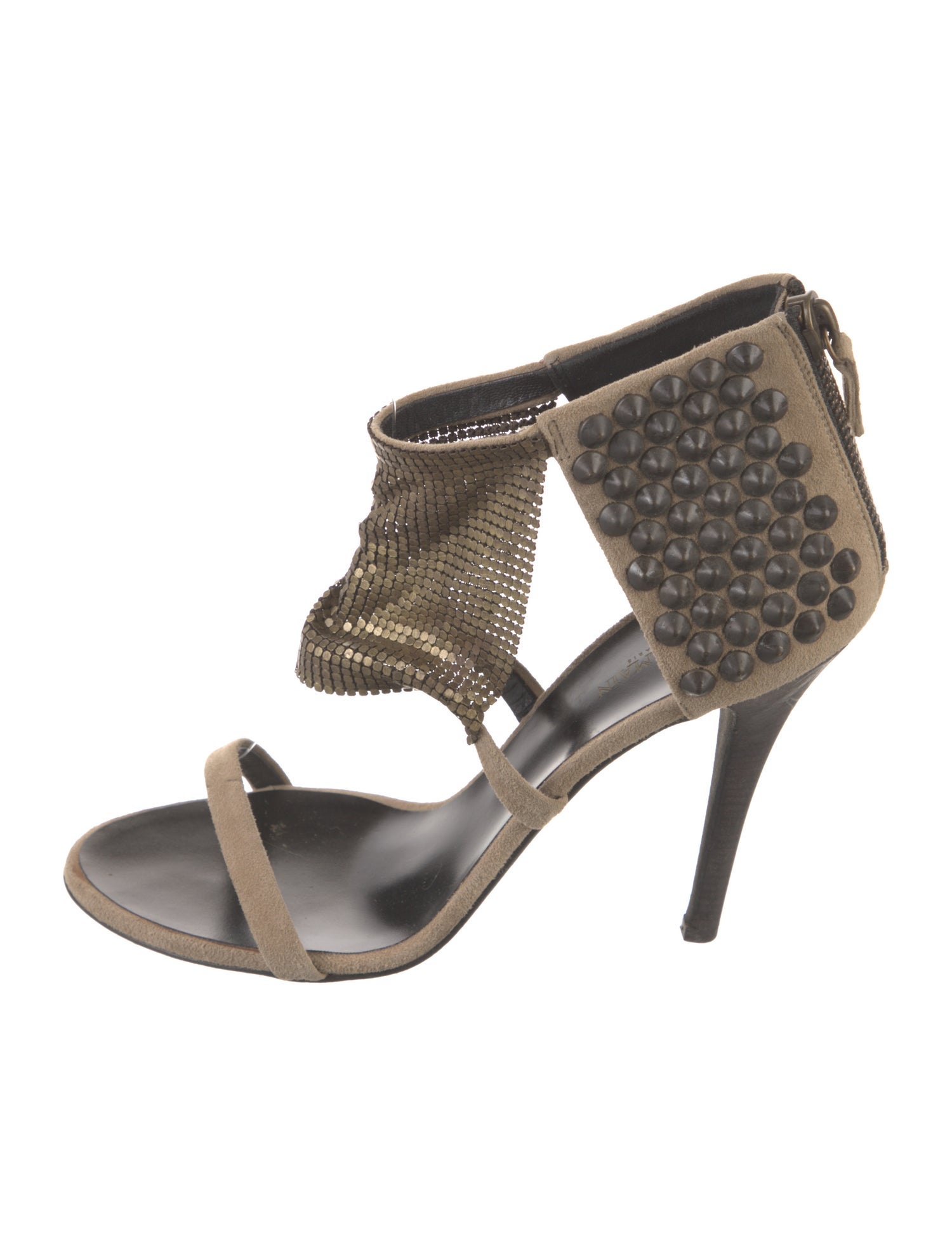 Balmain Suede Studded Accents Pumps