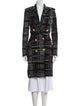 Balmain Wool Plaid Print Coat