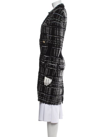 Balmain Wool Plaid Print Coat