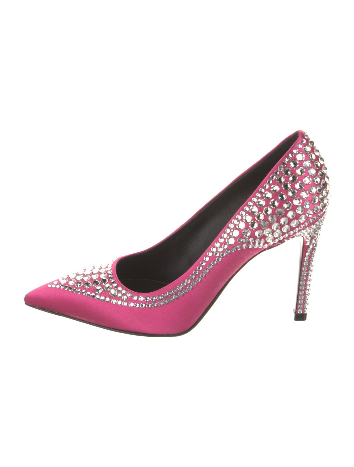 Balmain Satin Crystal Embellishments Pumps
