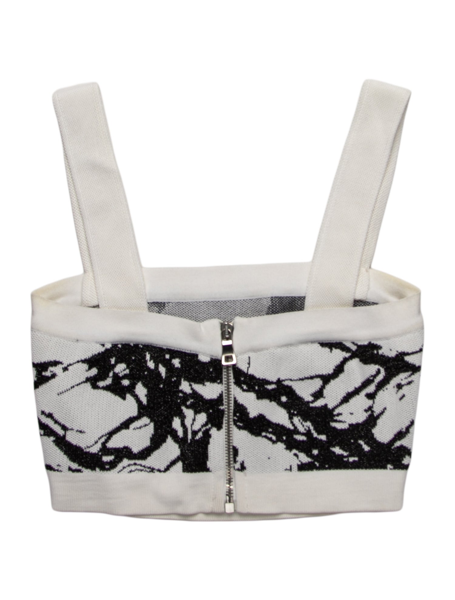 Balmain Printed Strapless Crop Top