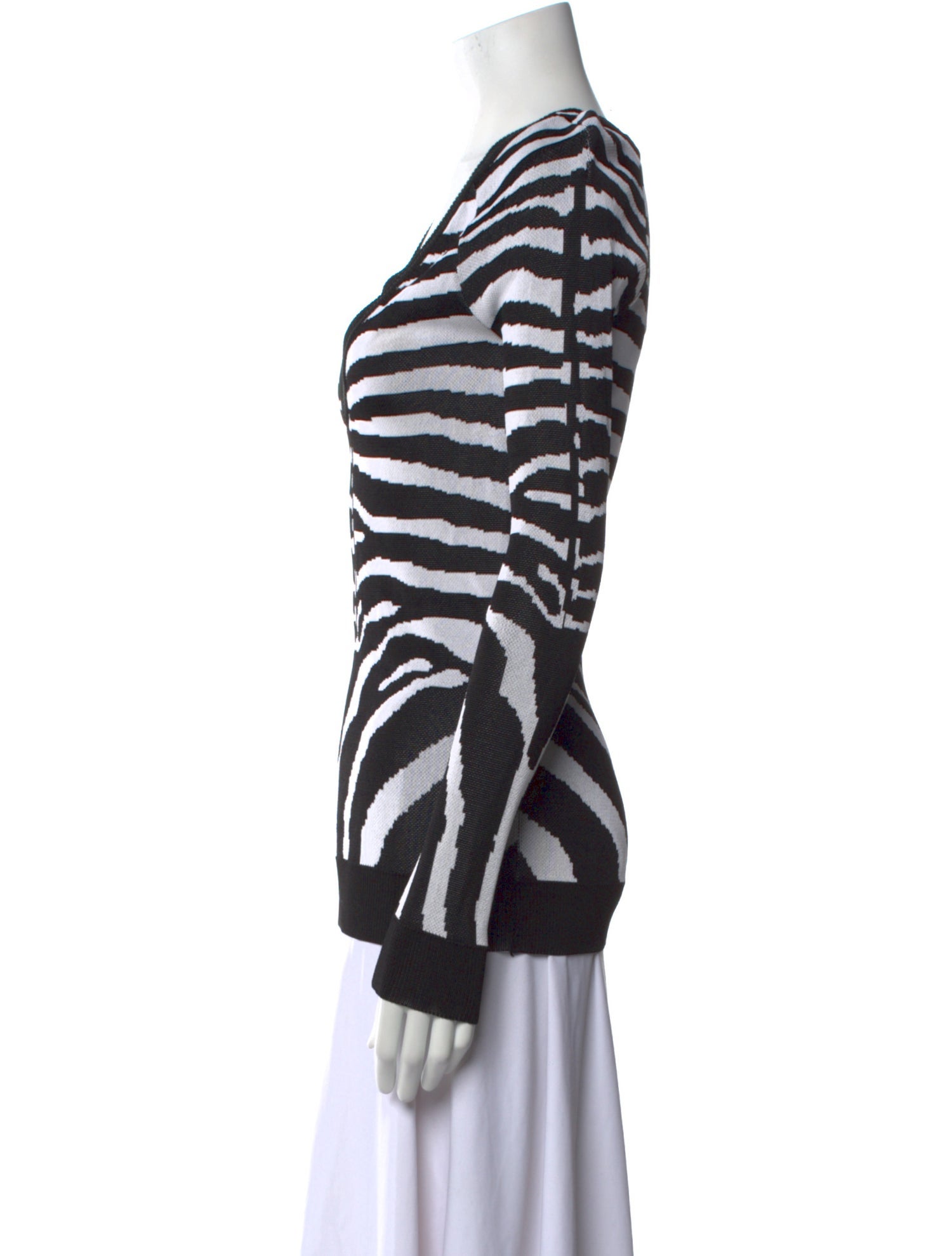 Balmain Animal Print V-Neck Sweater