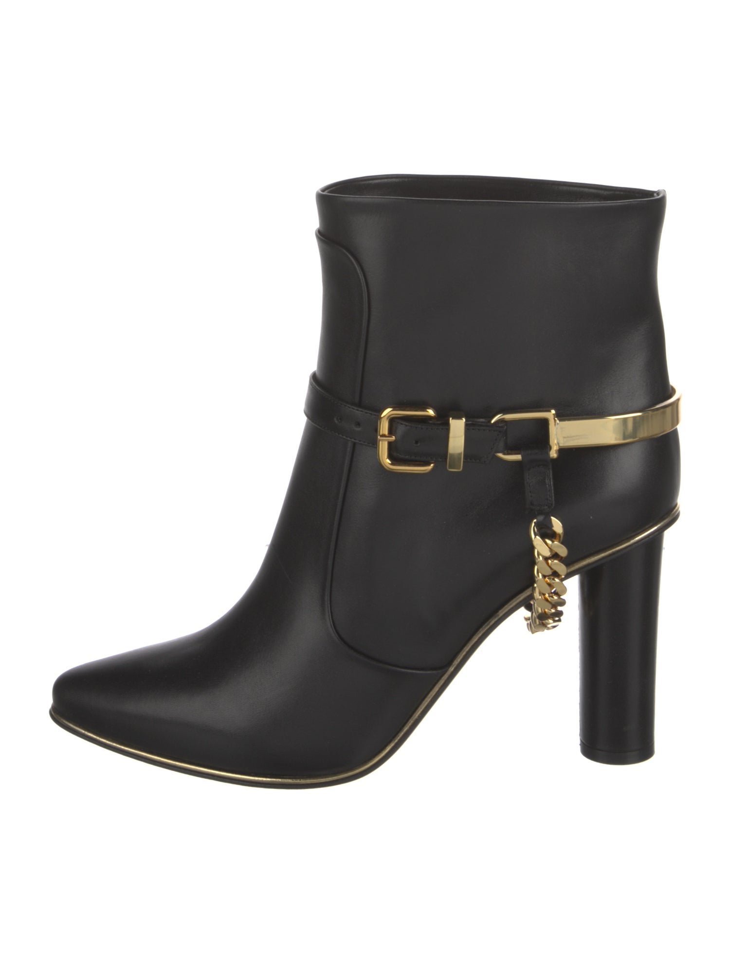 Balmain Leather Chain-Link Accents Boots