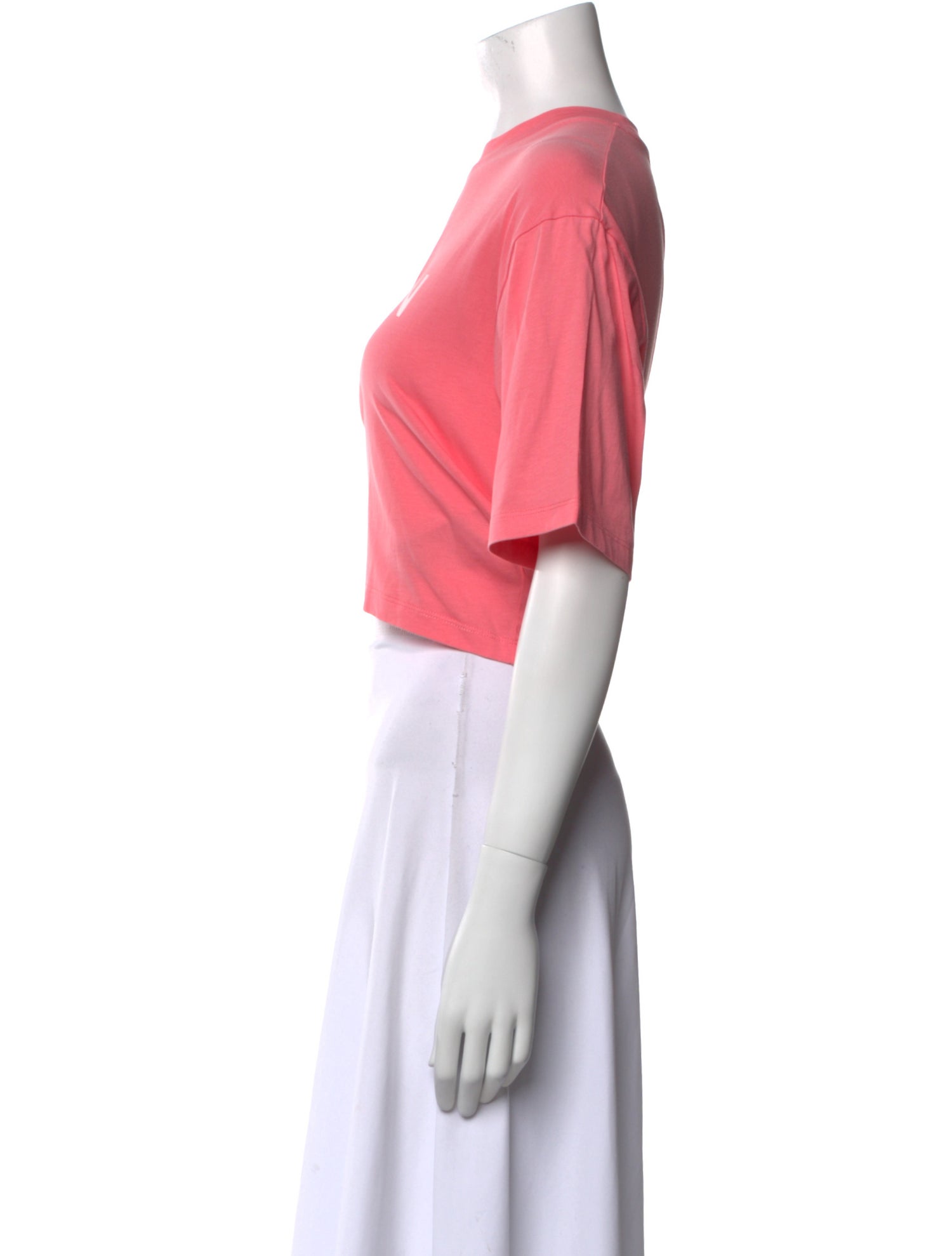 Balmain Graphic Print Crew Neck Crop Top