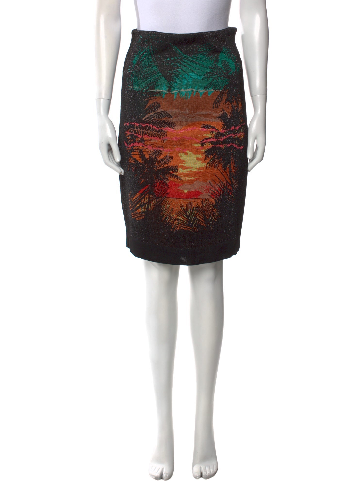 Balmain Graphic Print Knee-Length Skirt