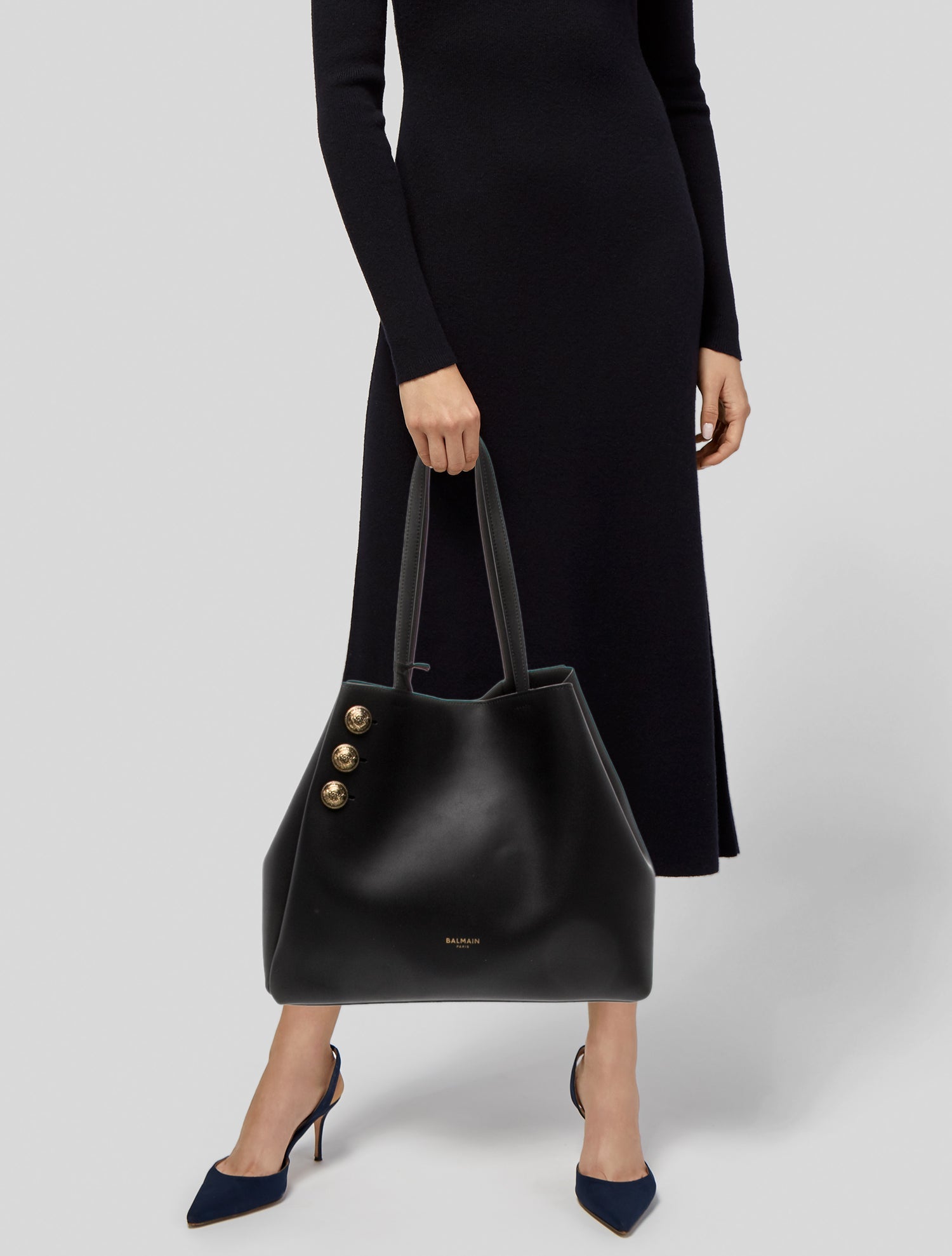 Balmain Leather Shoulder Bag