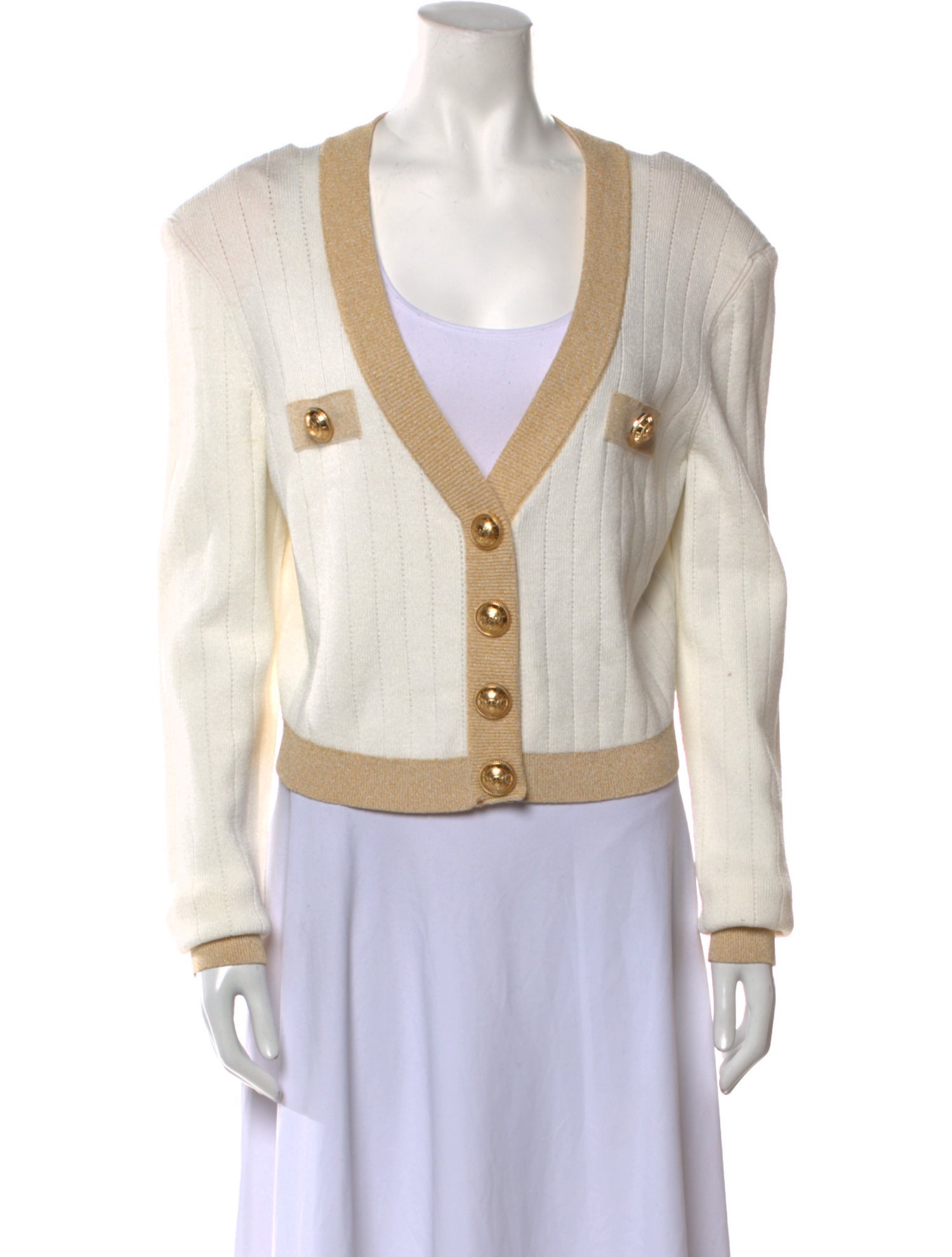 Balmain Plunge Neckline Sweater