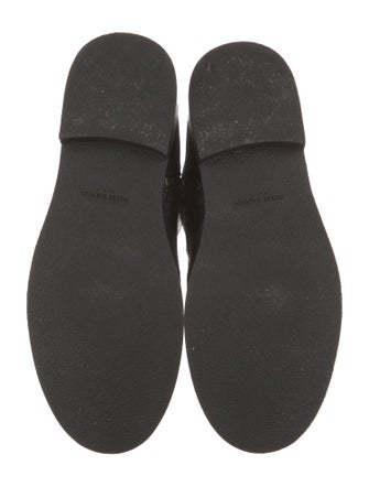 Balmain Raffia Leather Trim Embellishment Lace-Up Boots