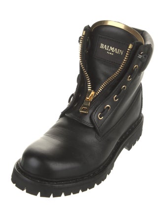 Balmain Leather Combat Boots