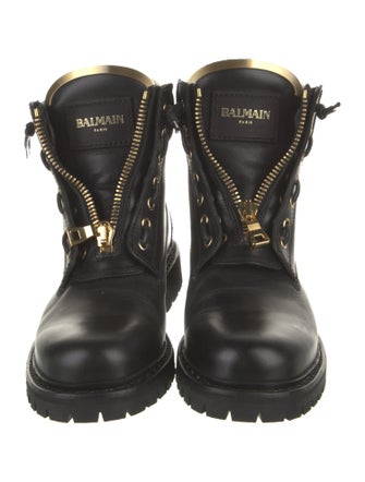 Balmain Leather Combat Boots