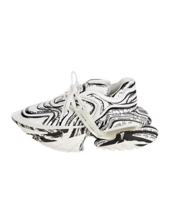 Balmain Leather Printed Chunky Sneakers
