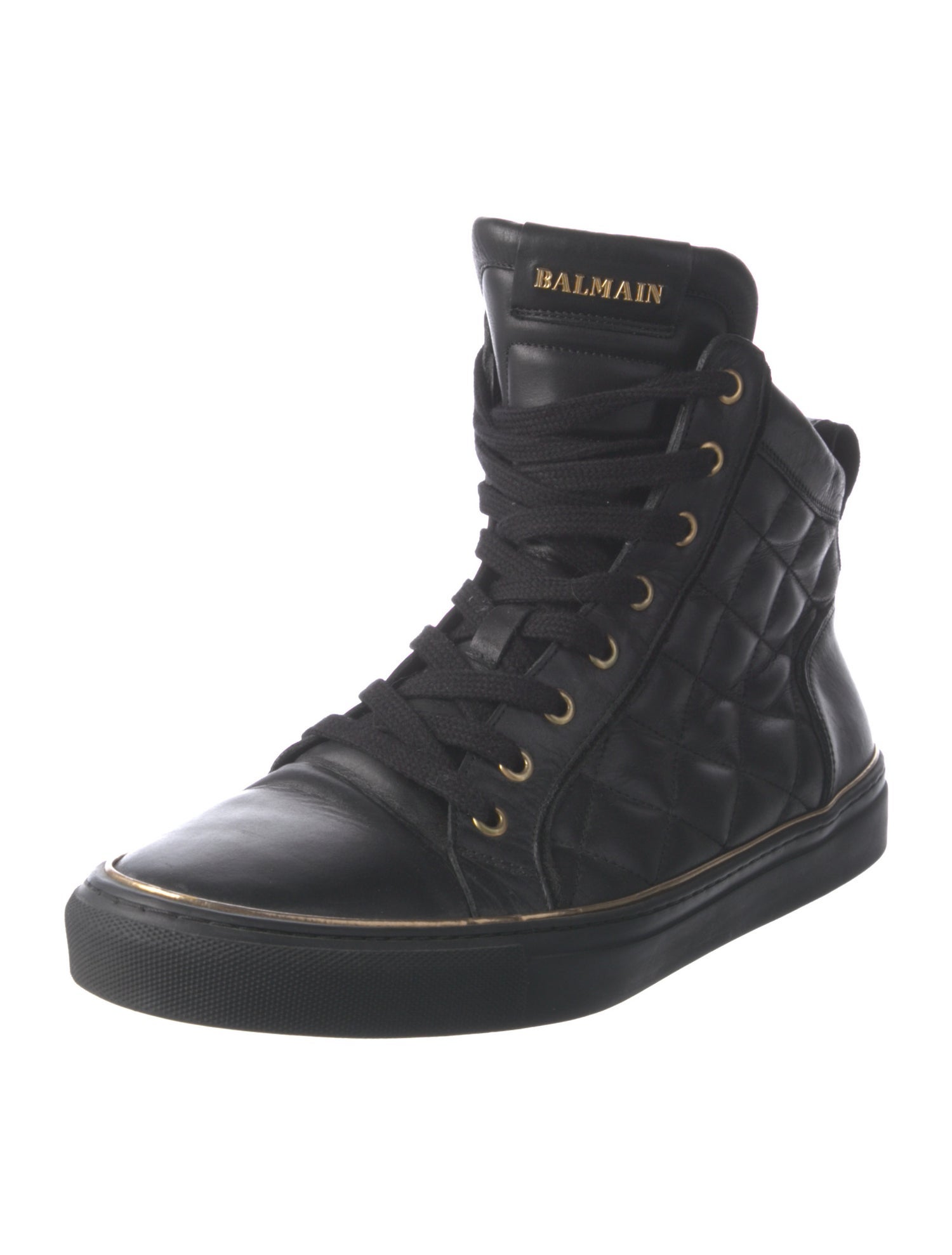 Balmain Leather Printed Sneakers