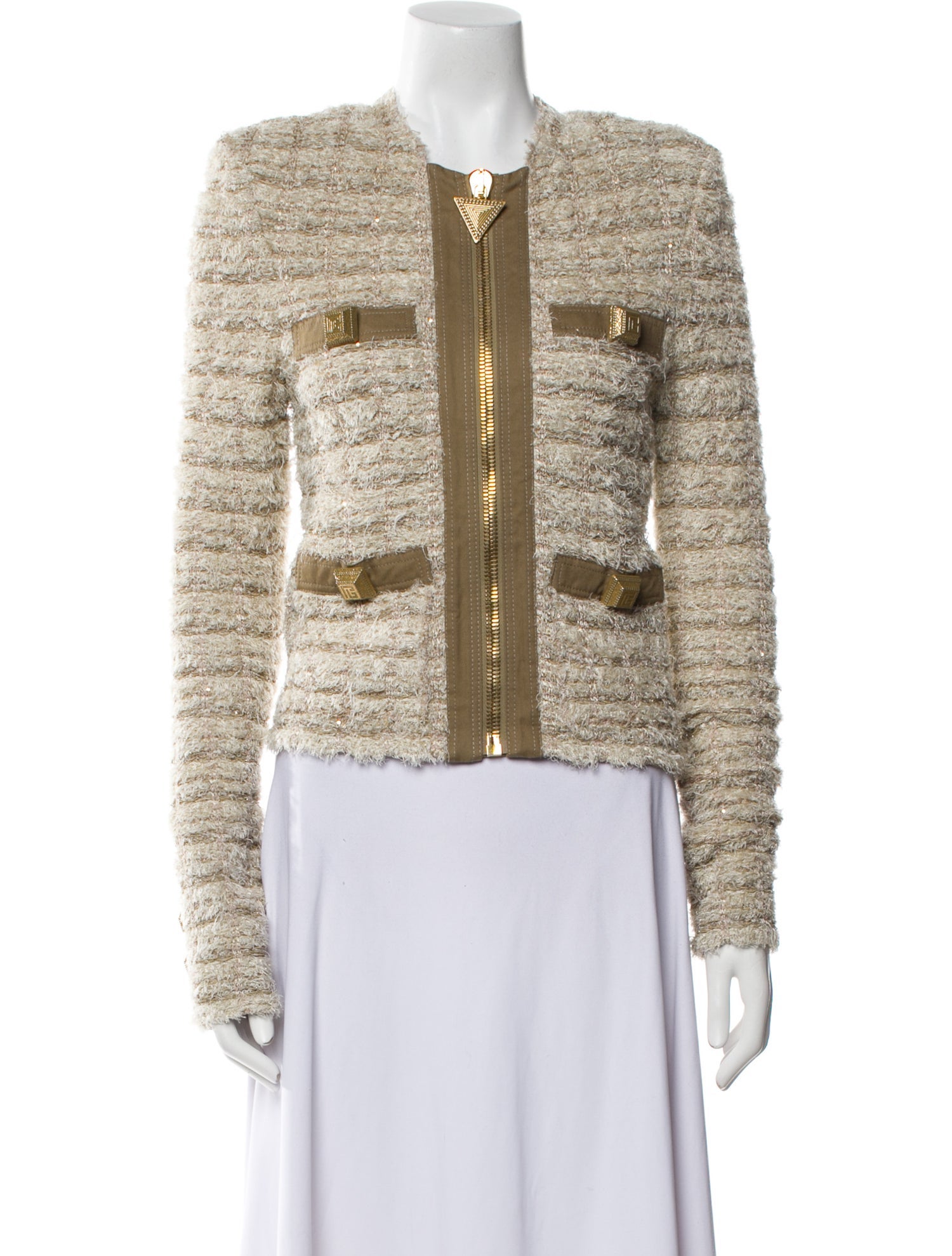 Balmain Tweed Pattern Evening Jacket