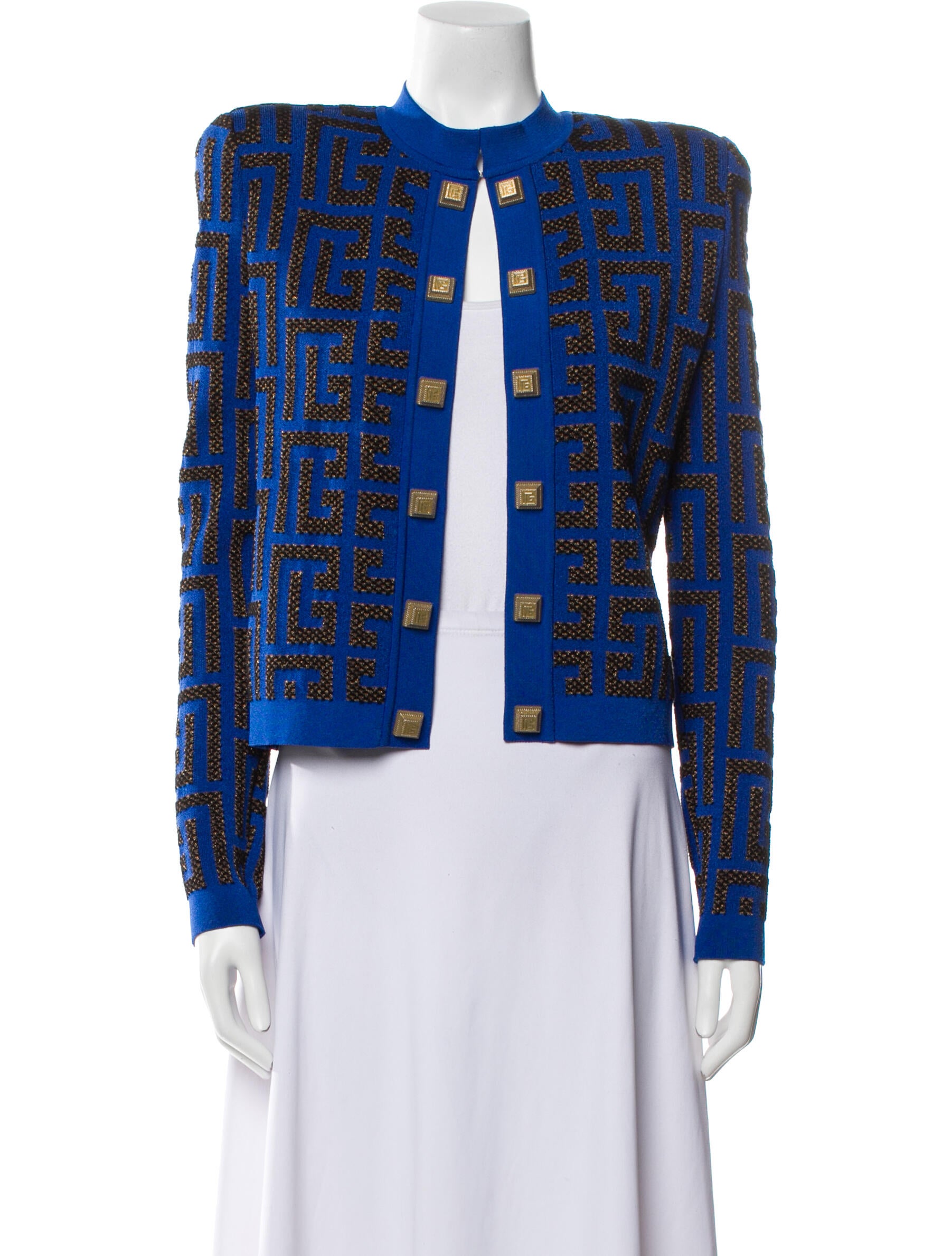 Balmain Printed Crew Neck Sweater