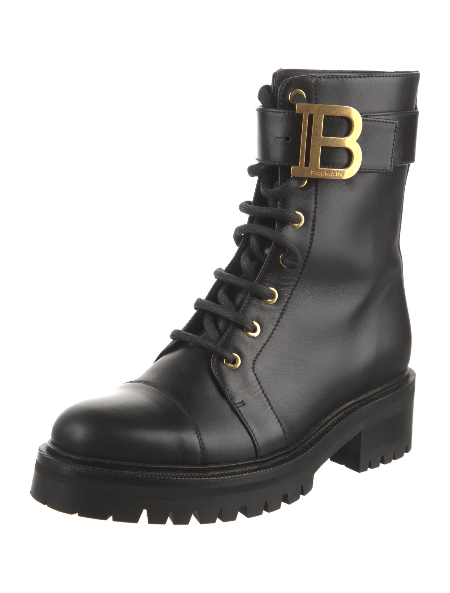 Balmain Leather Combat Boots