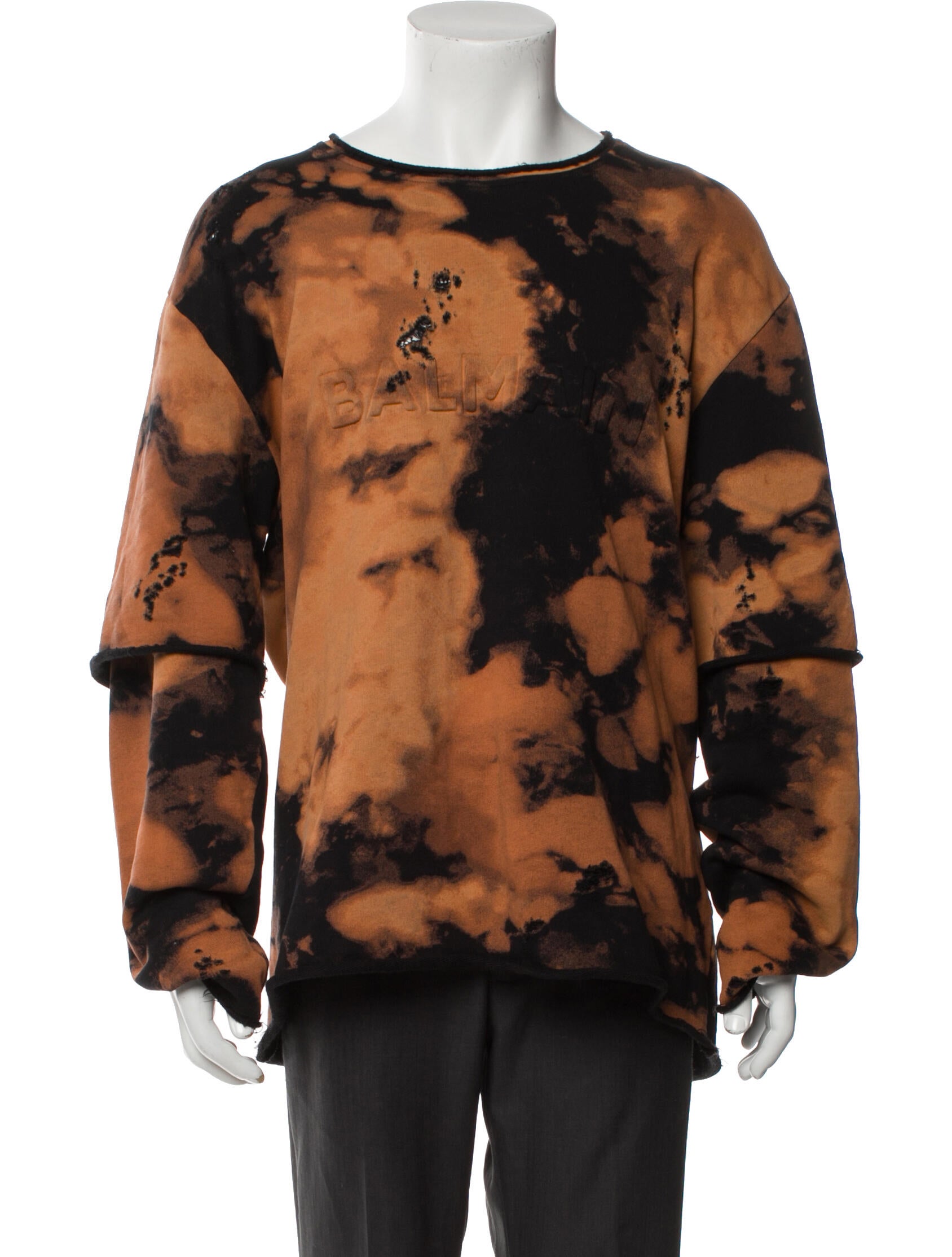 Balmain Tie-Dye Print Crew Neck Sweatshirt