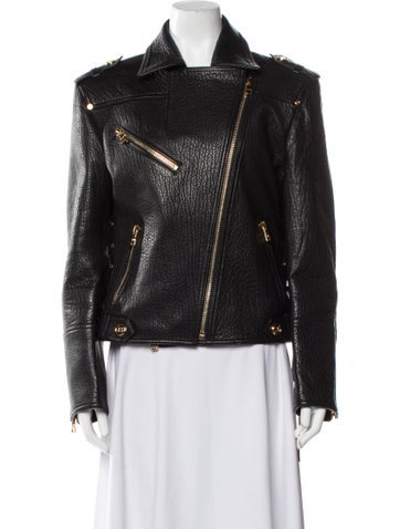 Balmain Jackets Leather Biker Jacket Us6, Fr38 | M