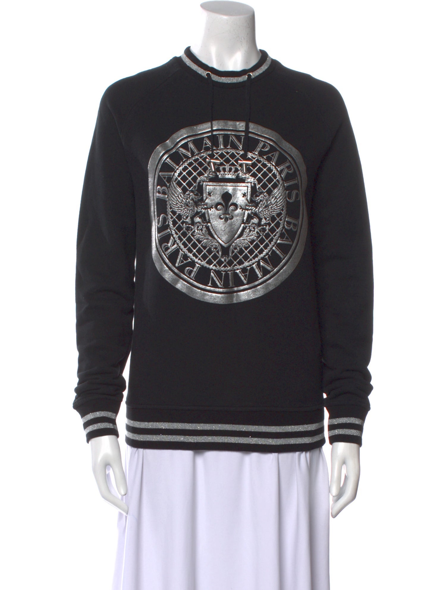 Balmain Graphic Print Crew Neck Sweatshirt