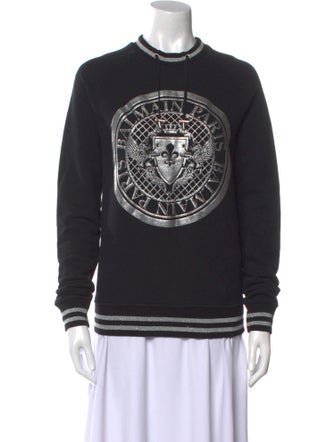 Balmain Graphic Print Crew Neck Sweatshirt