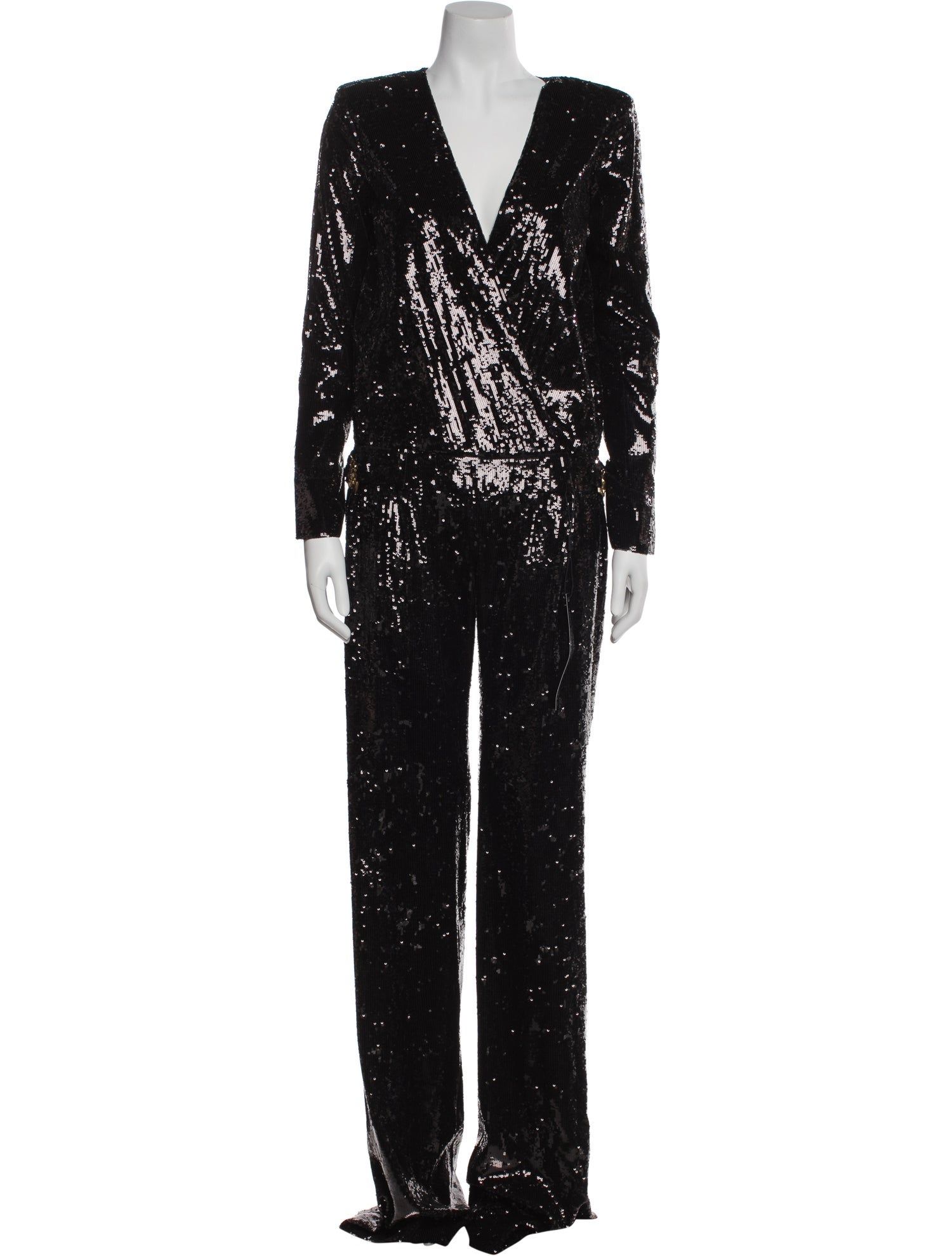 Balmain Silk V-Neck Jumpsuit