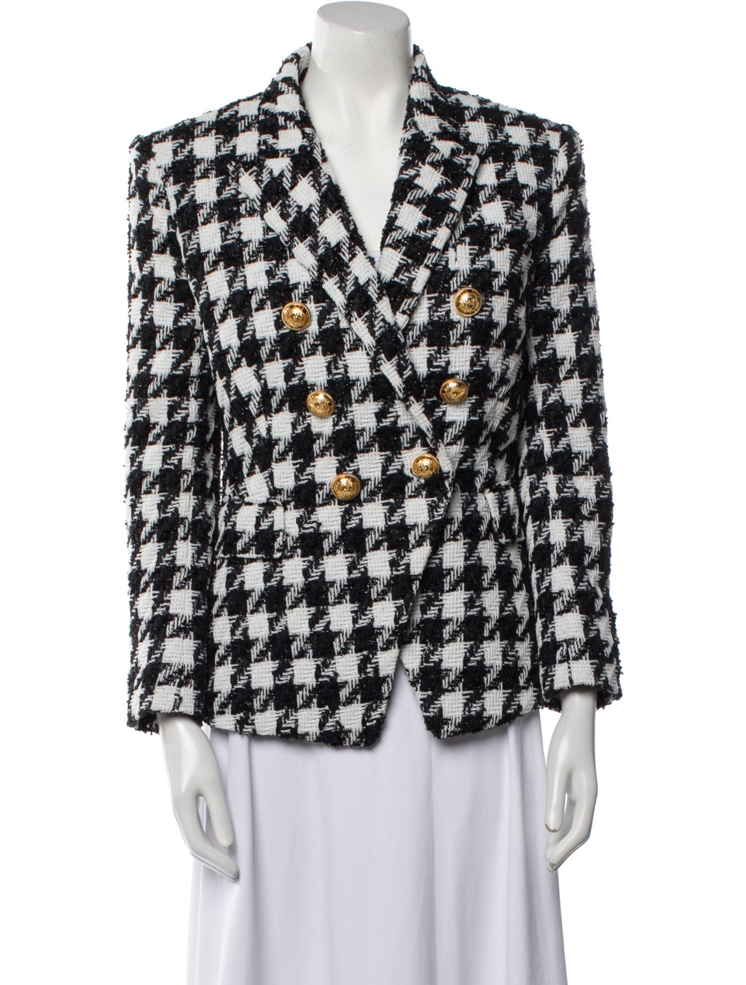 Balmain Tweed Pattern Blazer
