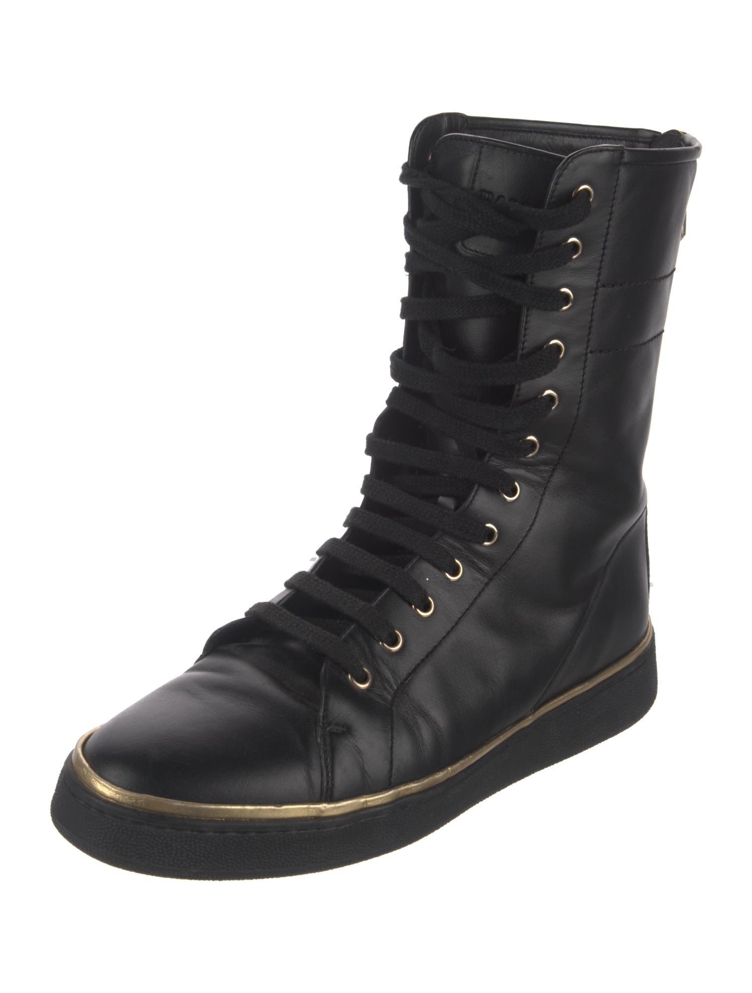Balmain Leather Lace-Up Boots