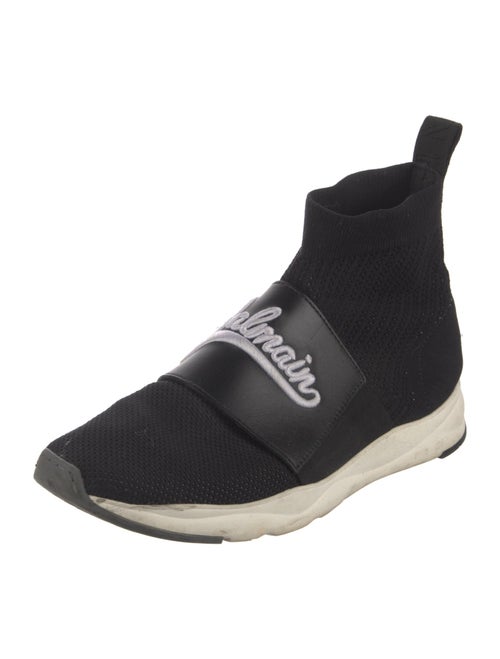Balmain Embroidered Accent Sock Sneakers