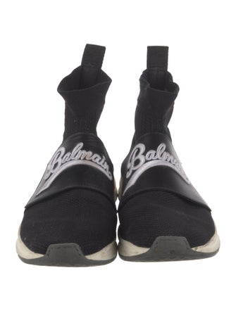 Balmain Embroidered Accent Sock Sneakers