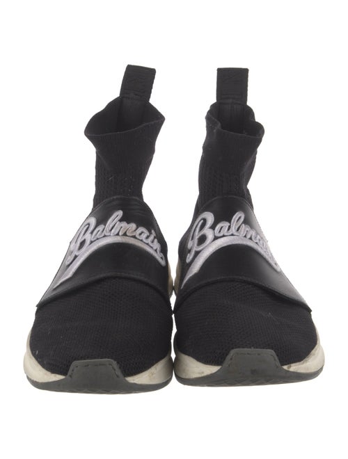 Balmain Embroidered Accent Sock Sneakers