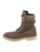 Balmain Suede Whipstitch Trim Hiking Boots
