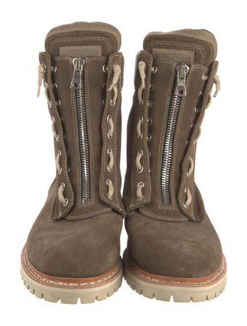 Balmain Suede Whipstitch Trim Hiking Boots