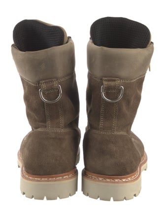 Balmain Suede Whipstitch Trim Hiking Boots