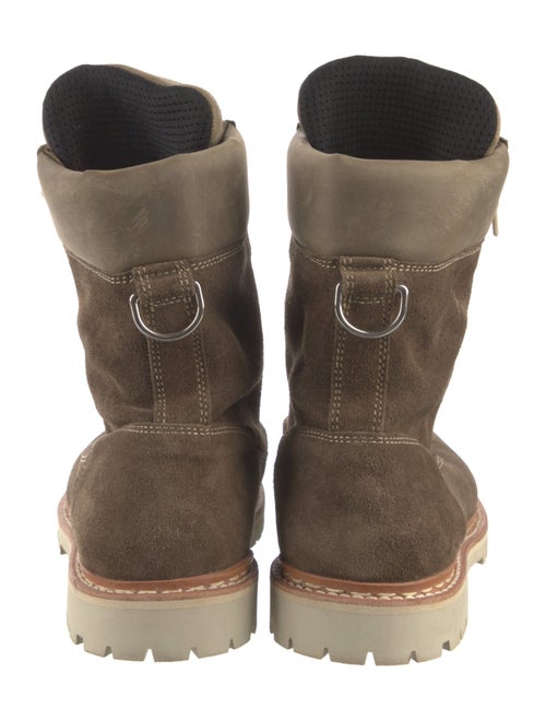 Balmain Suede Whipstitch Trim Hiking Boots
