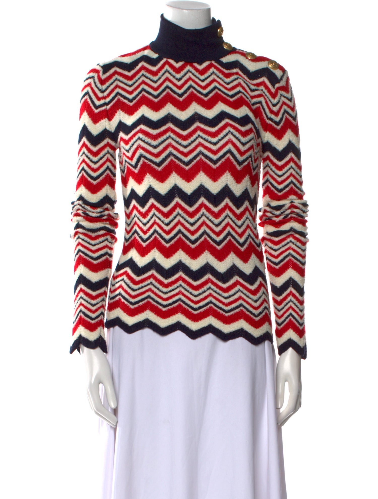 Balmain Merino Wool Striped Sweater