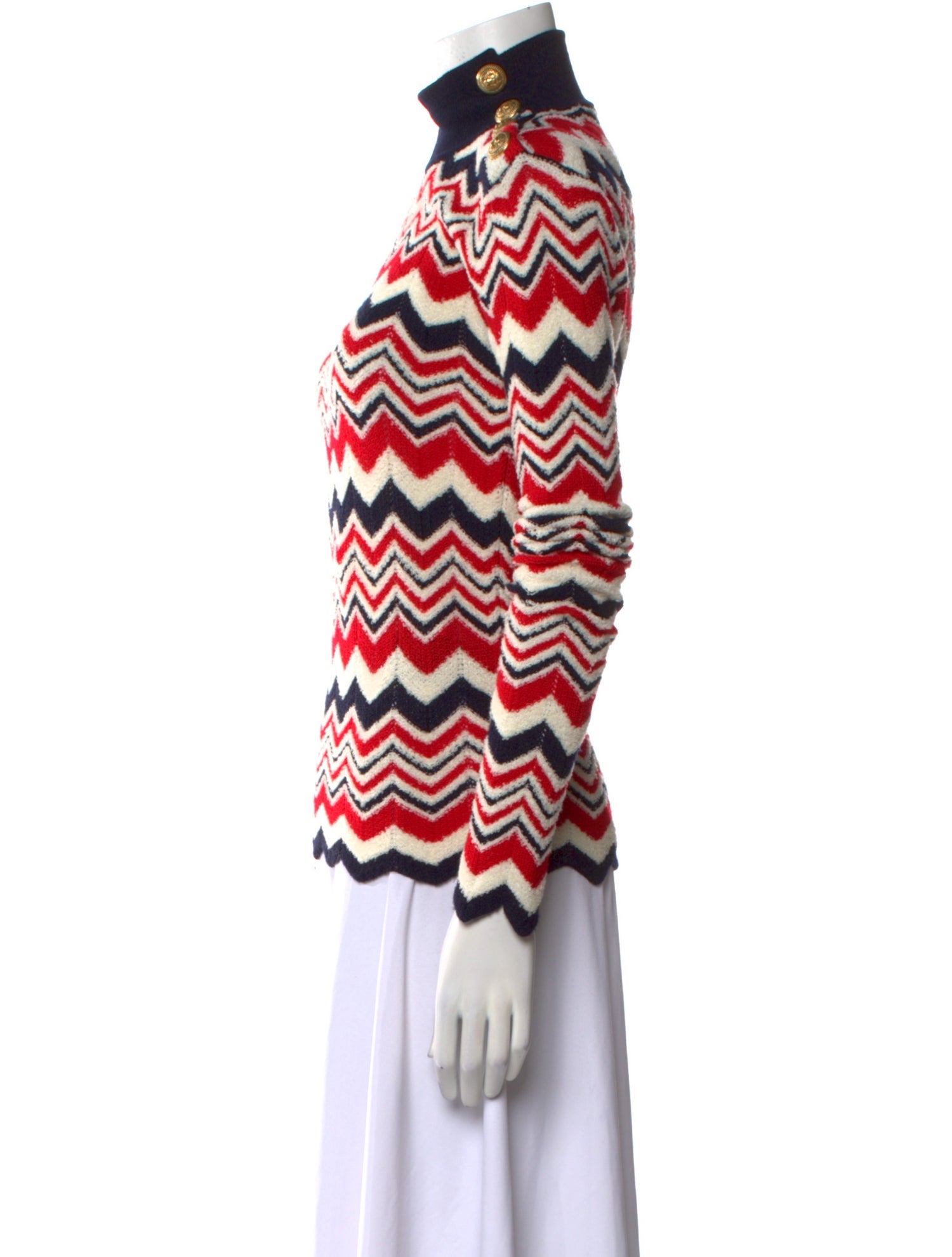 Balmain Merino Wool Striped Sweater