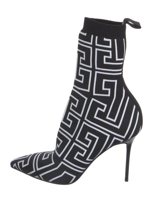 Balmain Printed Grosgrain Trim Sock Boots
